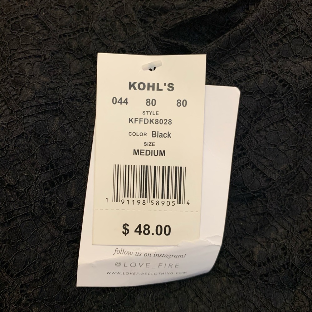 Black Lace Skater Dress with Corset Back